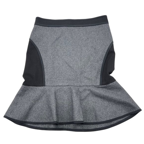 DKNY Womens Gray & Black Peplum Skirt Size 10 Wool Blend - Picture 1 of 5